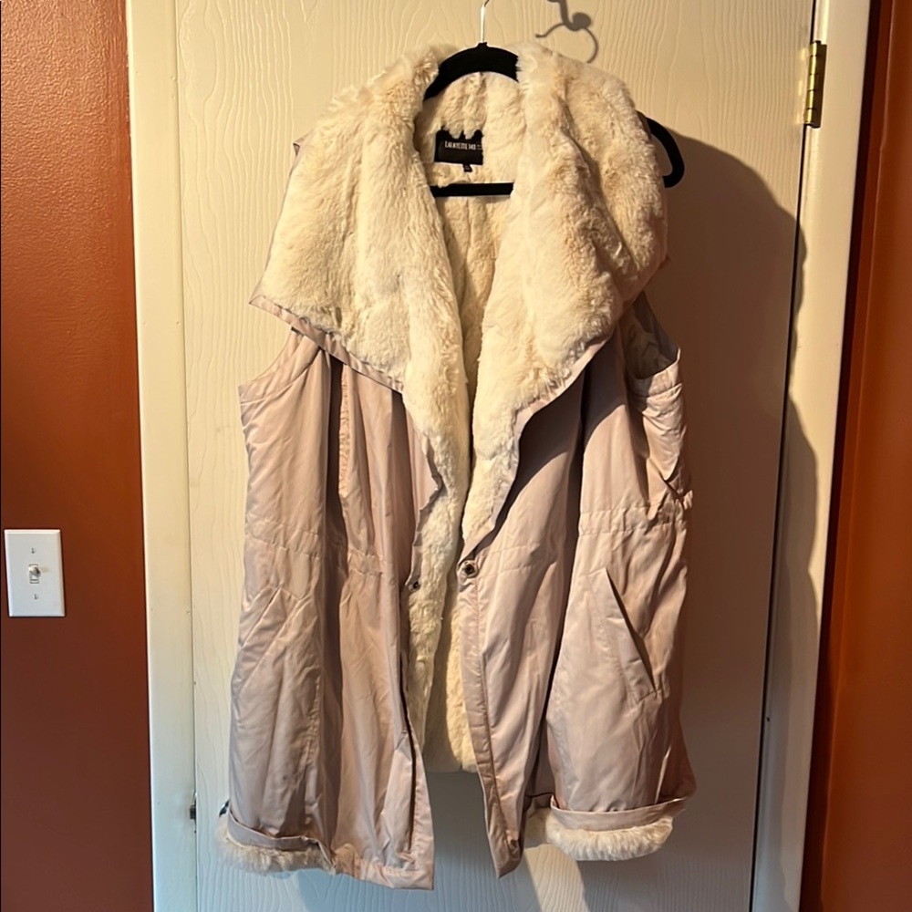 Tan Faux Fur Lined Vest